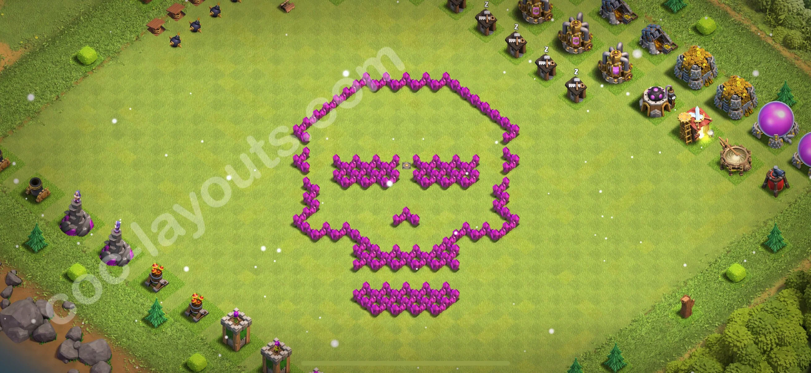 Top Troll Funny Base TH6 with Link - Funny Art Plan 2026 - Clash of Clans - (#17) — Spaß TH6