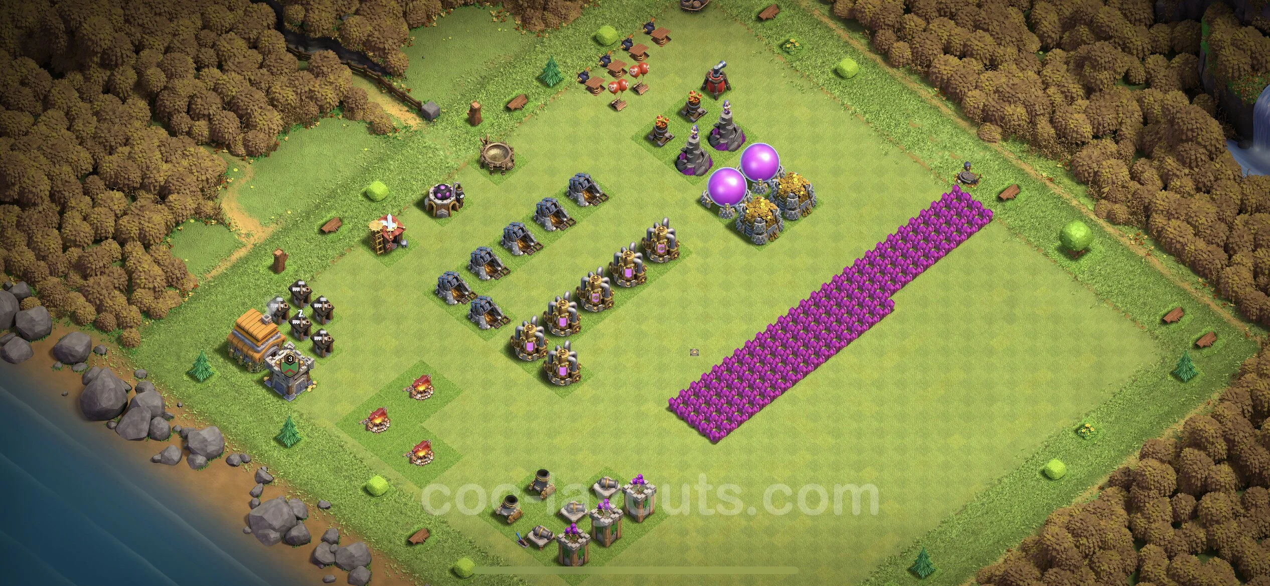 Top Troll Funny Base TH6 with Link - Funny Art Plan - Clash of Clans - (#3)