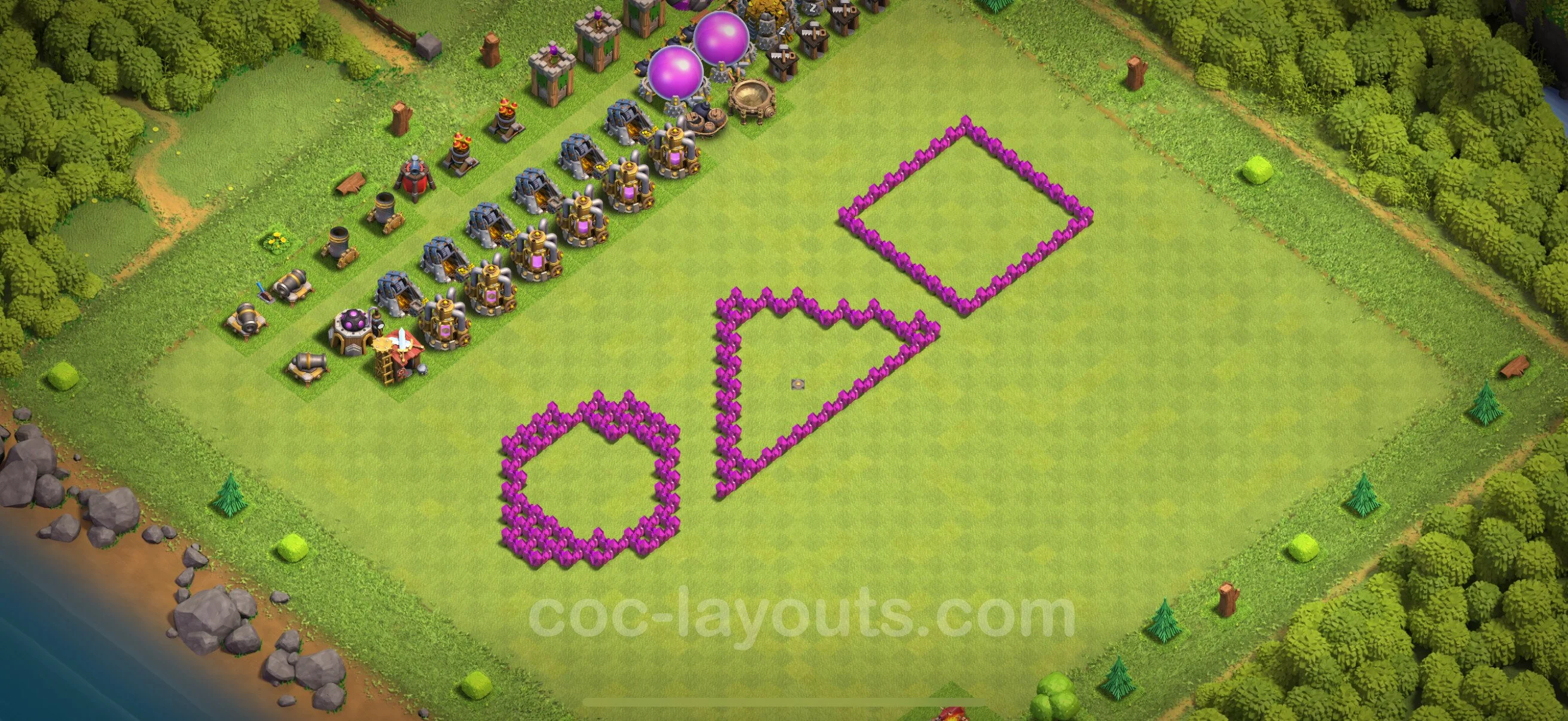 Top Troll Funny Base TH6 with Link - Funny Art Plan - Clash of Clans - (#5)