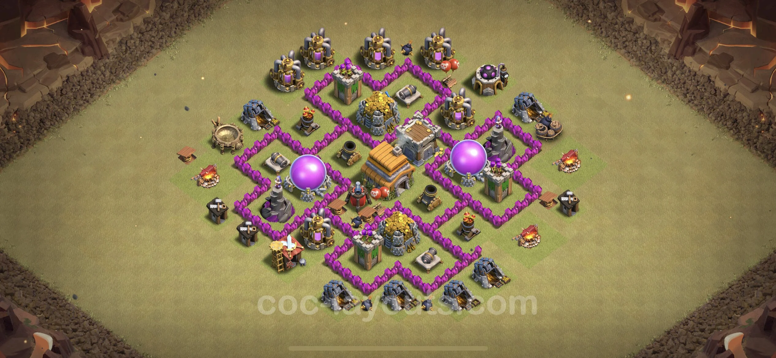 Top War Base TH6 with Link, Anti 2 Stars - CWL Defence Plan - Clash of Clans - (#1)