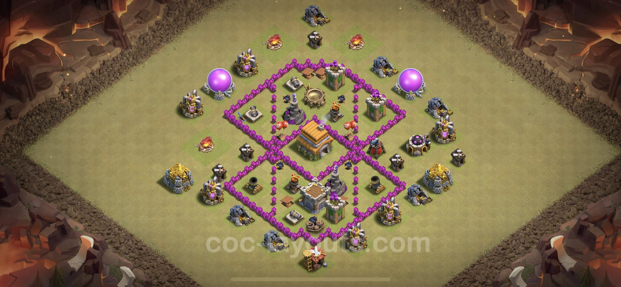 Top War Base TH6 with Link, Anti 3 Stars - CWL Defence Plan - Clash of Clans - (#13) — Guerra BH6