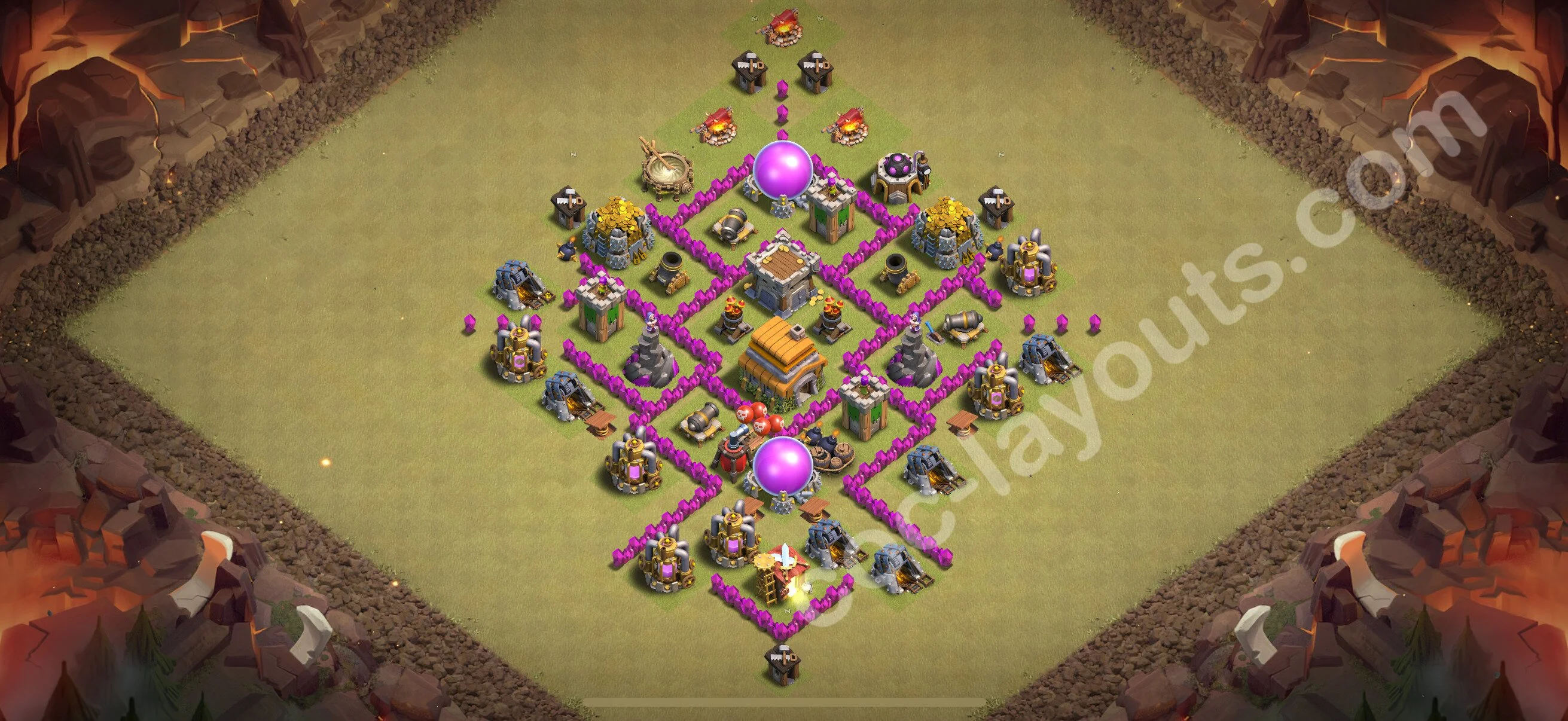 Top War Base TH6 with Link, Anti Air - CWL Defence Plan 2026 - Clash of Clans - (#24) — Война BH6