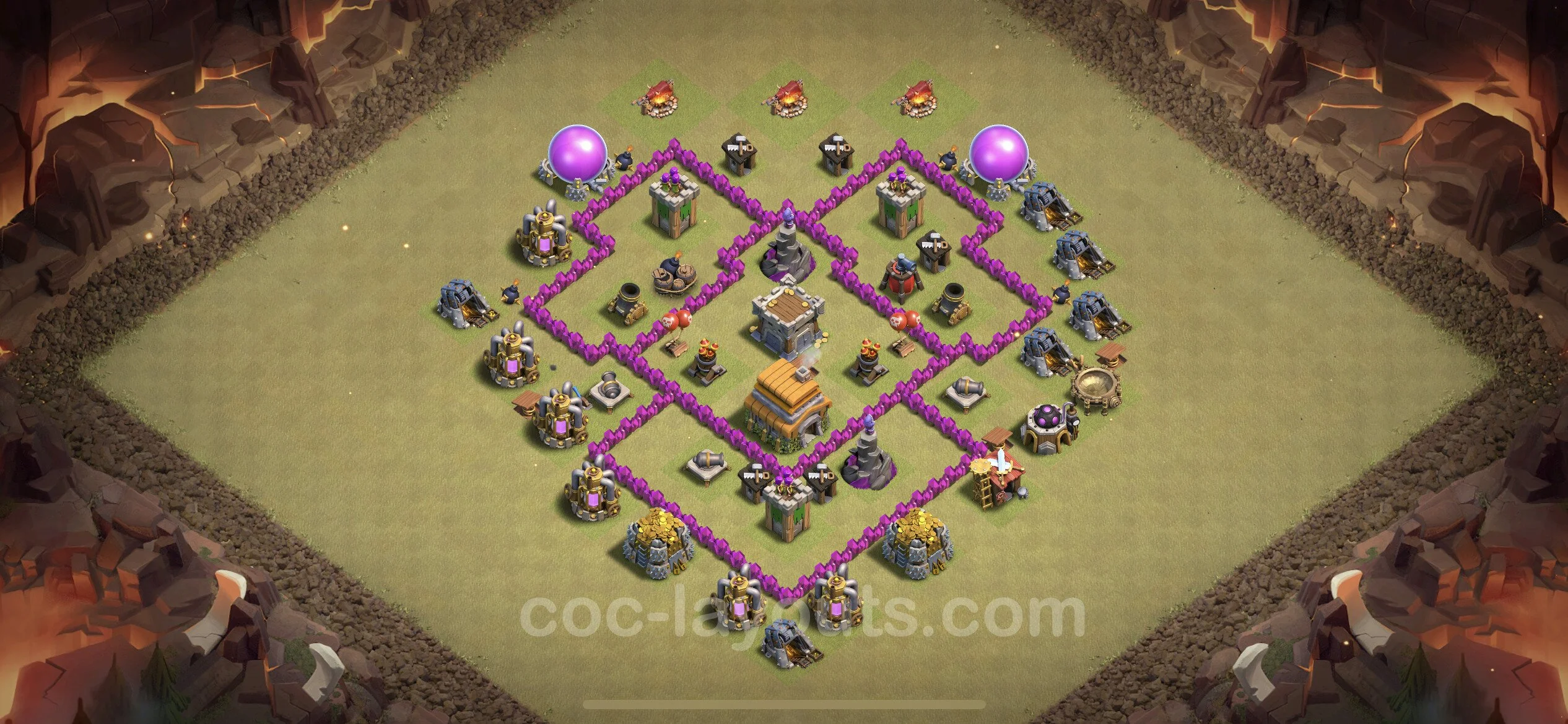 Top War Base TH6 with Link, Anti Everything - Max Levels CWL Plan - Clash of Clans - (#25) — Krieg BH6