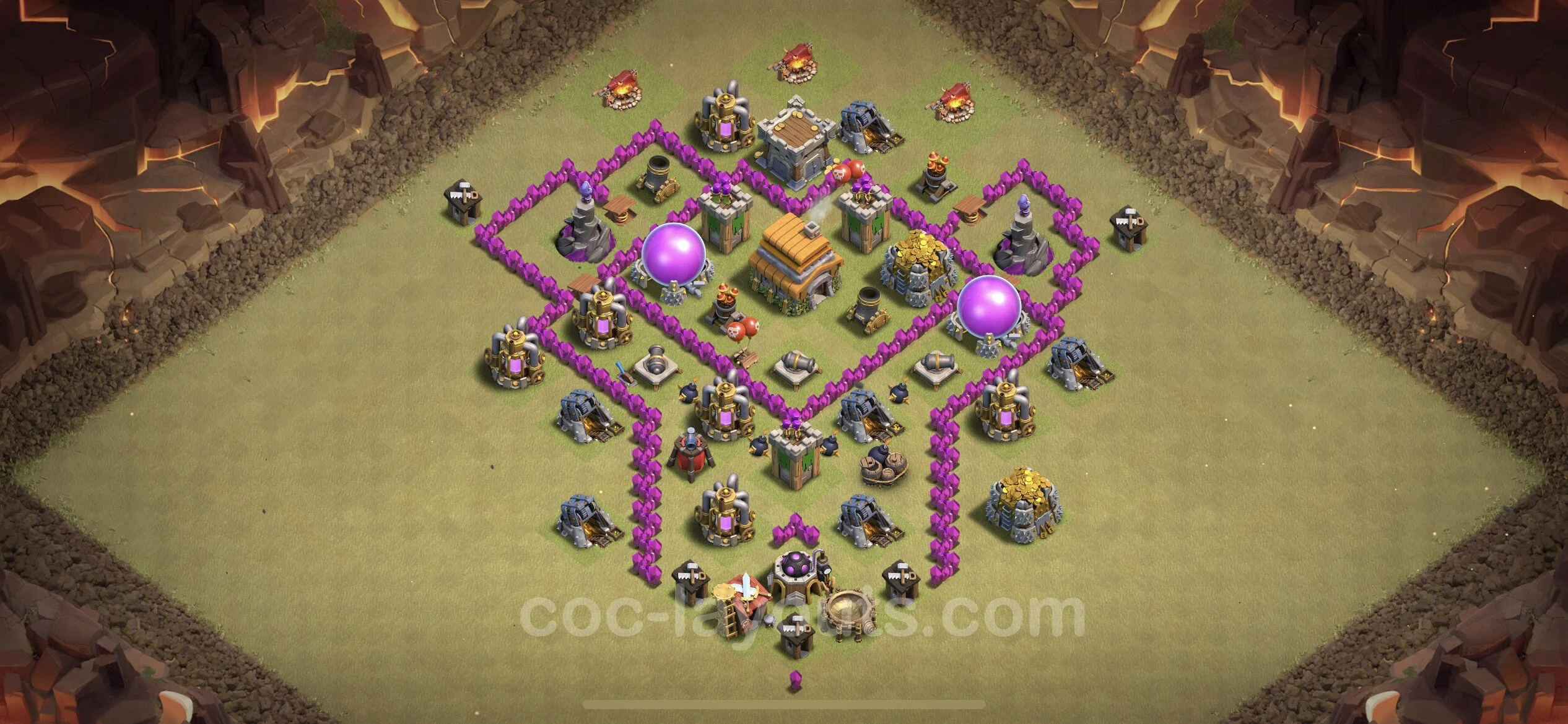 Top War Base TH6 with Link, Anti Everything - Max Levels CWL Plan - Clash of Clans - (#26) — Guerra BH6