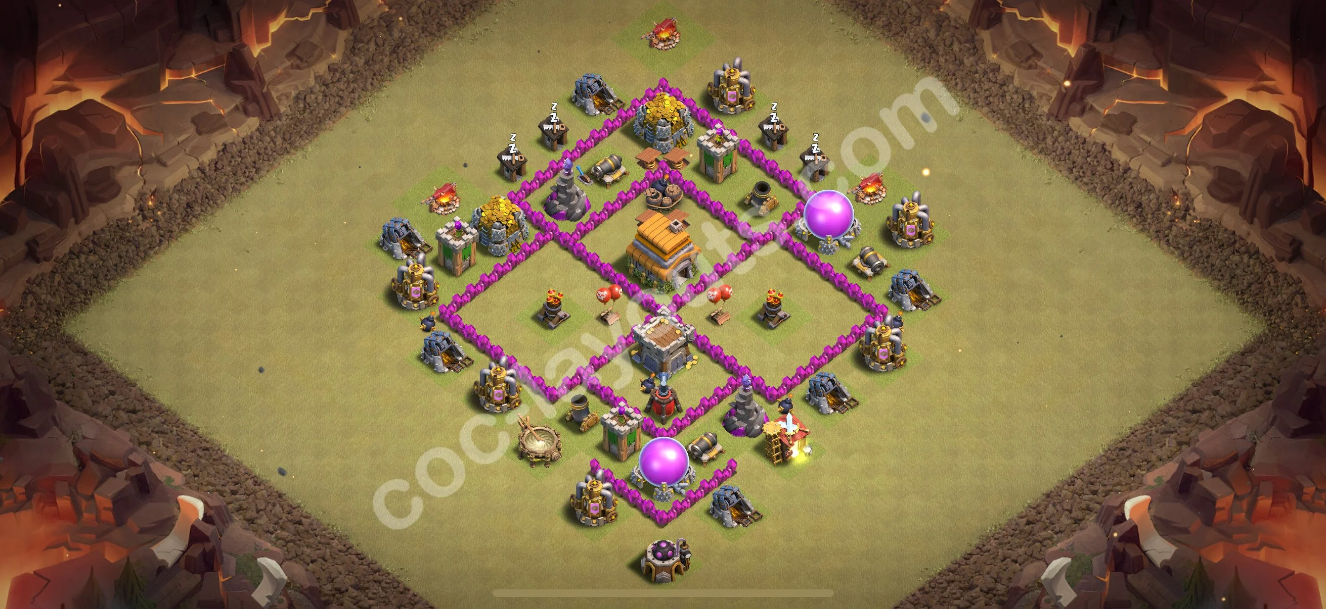 Top War Base TH6 with Link, Anti Air - Anti 3 Stars CWL Plan 2026 - Clash of Clans - (#29) — Guerre BH6