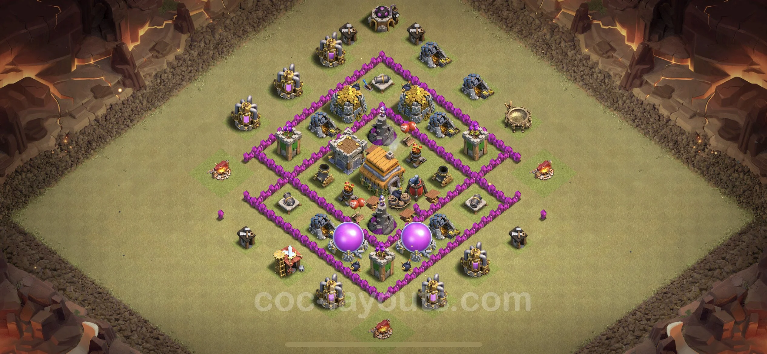 Top War Base TH6 with Link, Hybrid - Anti 2 Stars CWL Plan - Clash of Clans - (#3)
