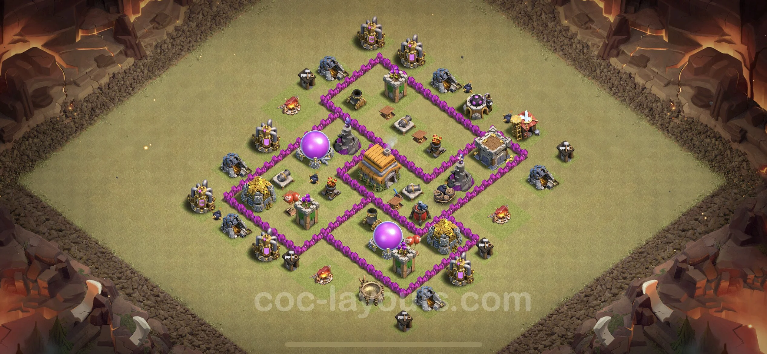 Top War Base TH6 with Link, Anti Everything, Hybrid - CWL Defence Plan - Clash of Clans - (#30) — War BH6