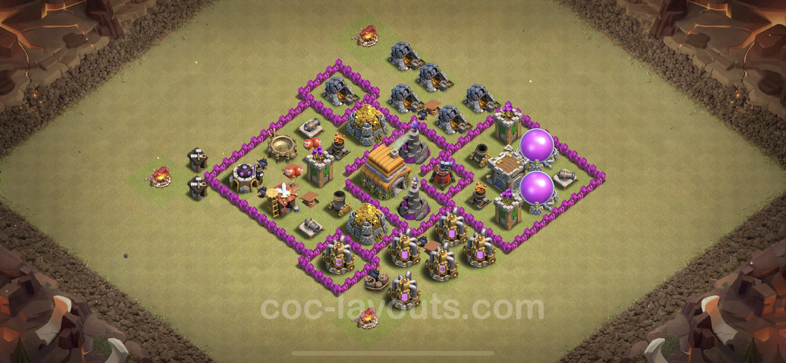 Top War Base TH6 with Link, Anti Everything, Hybrid - CWL Defence Plan - Clash of Clans - (#31) — Oorlog BH6