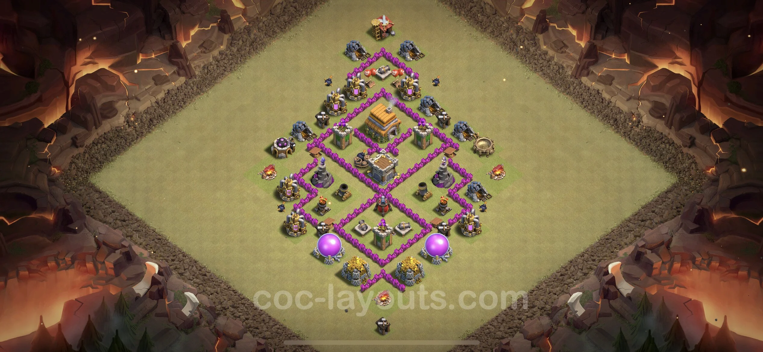 Top War Base TH6 with Link, Anti Everything - CWL Defence Plan - Clash of Clans - (#33) — Oorlog BH6