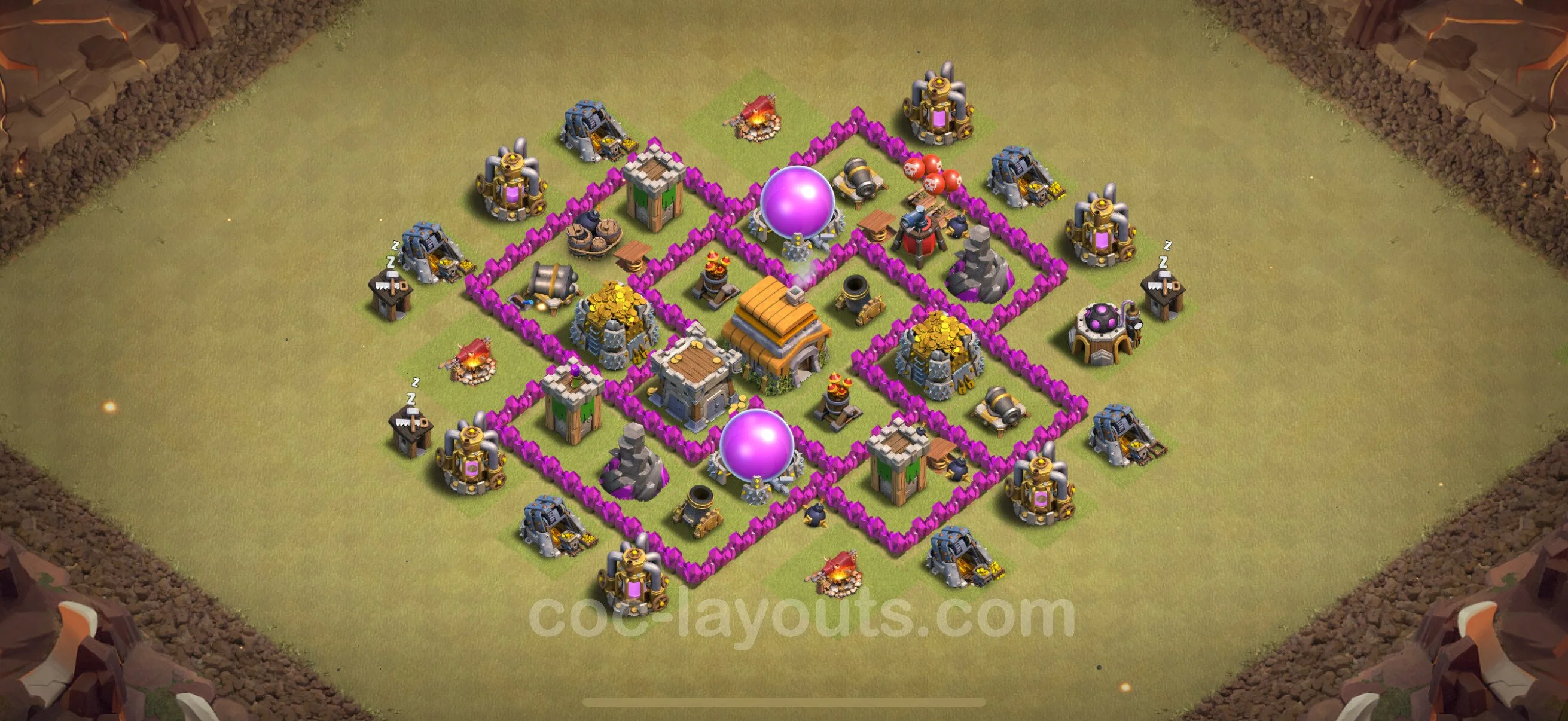 Top War Base TH6 with Link, Anti Everything - Anti 2 Stars CWL Plan - Clash of Clans - (#37) — वॉर BH6