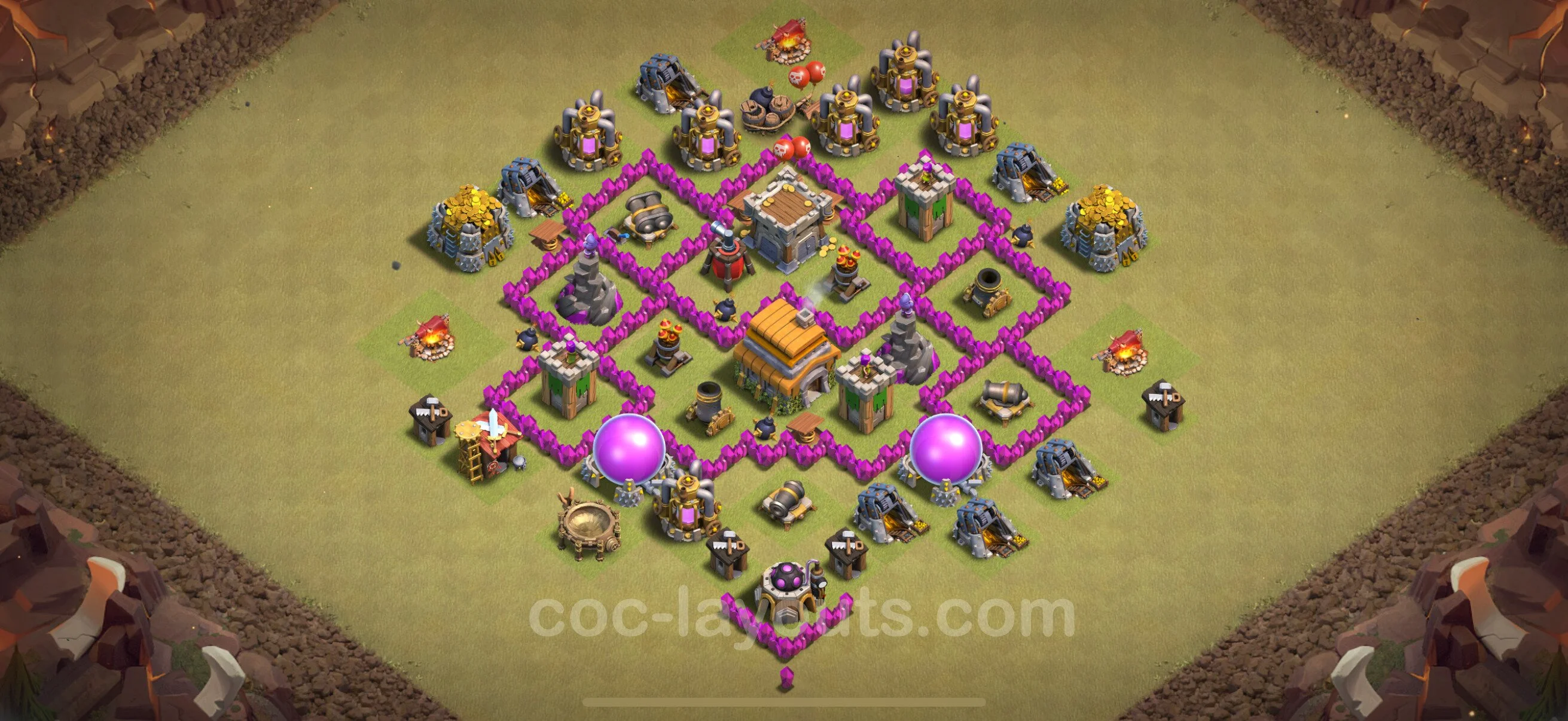 Top War Base TH6 with Link, Anti Air - Anti 2 Stars CWL Plan - Clash of Clans - (#39) — Война BH6