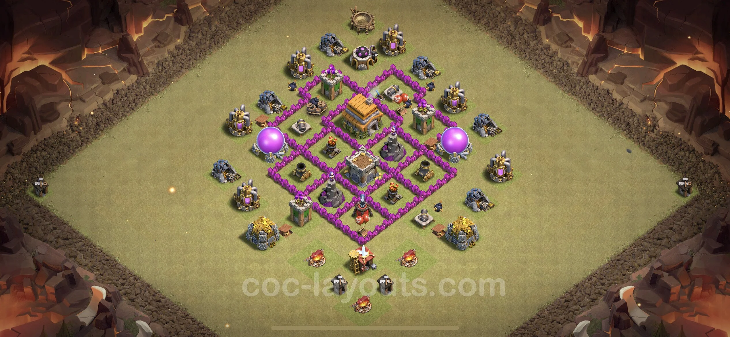 Top War Base TH6 with Link, Anti Air - Anti 3 Stars CWL Plan - Clash of Clans - (#4)