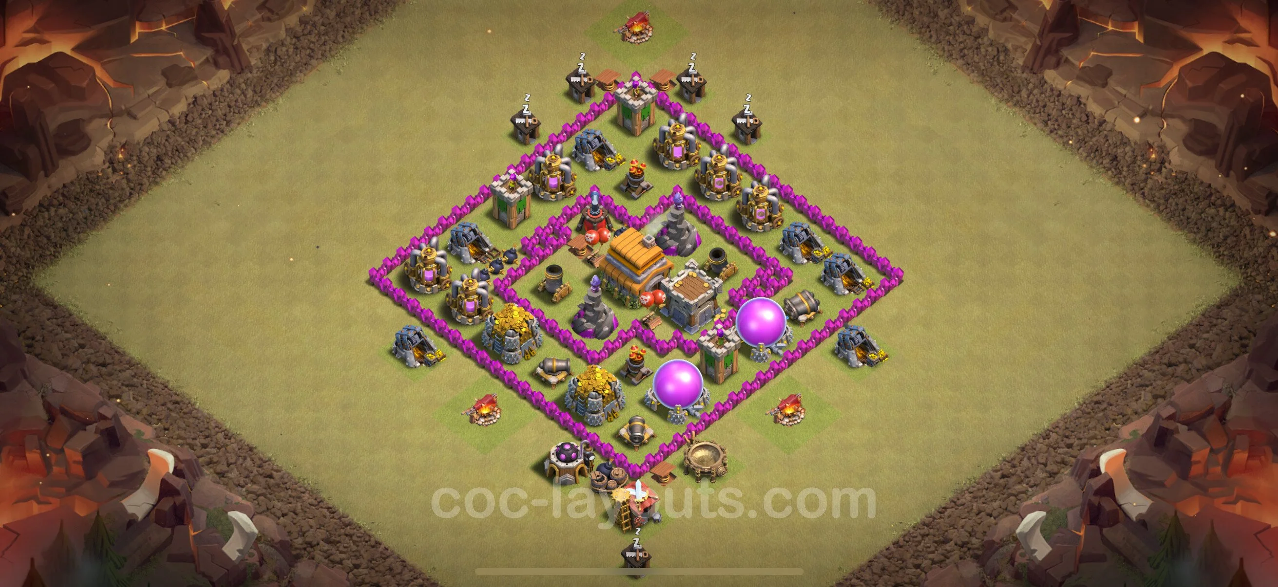 Top War Base TH6 with Link, Hybrid - Anti 2 Stars CWL Plan - Clash of Clans - (#40) — Война BH6