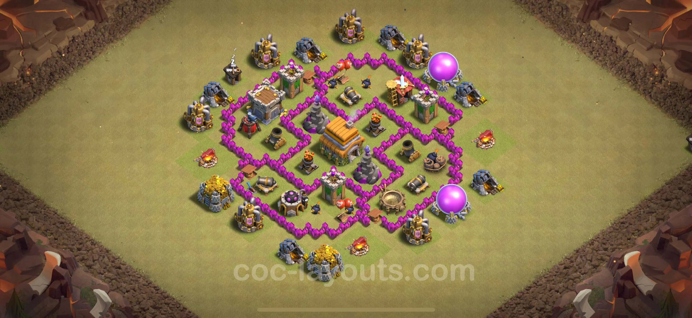 Top War Base TH6 with Link, Anti Air - Anti 3 Stars CWL Plan - Clash of Clans - (#41) — Savaş BH6