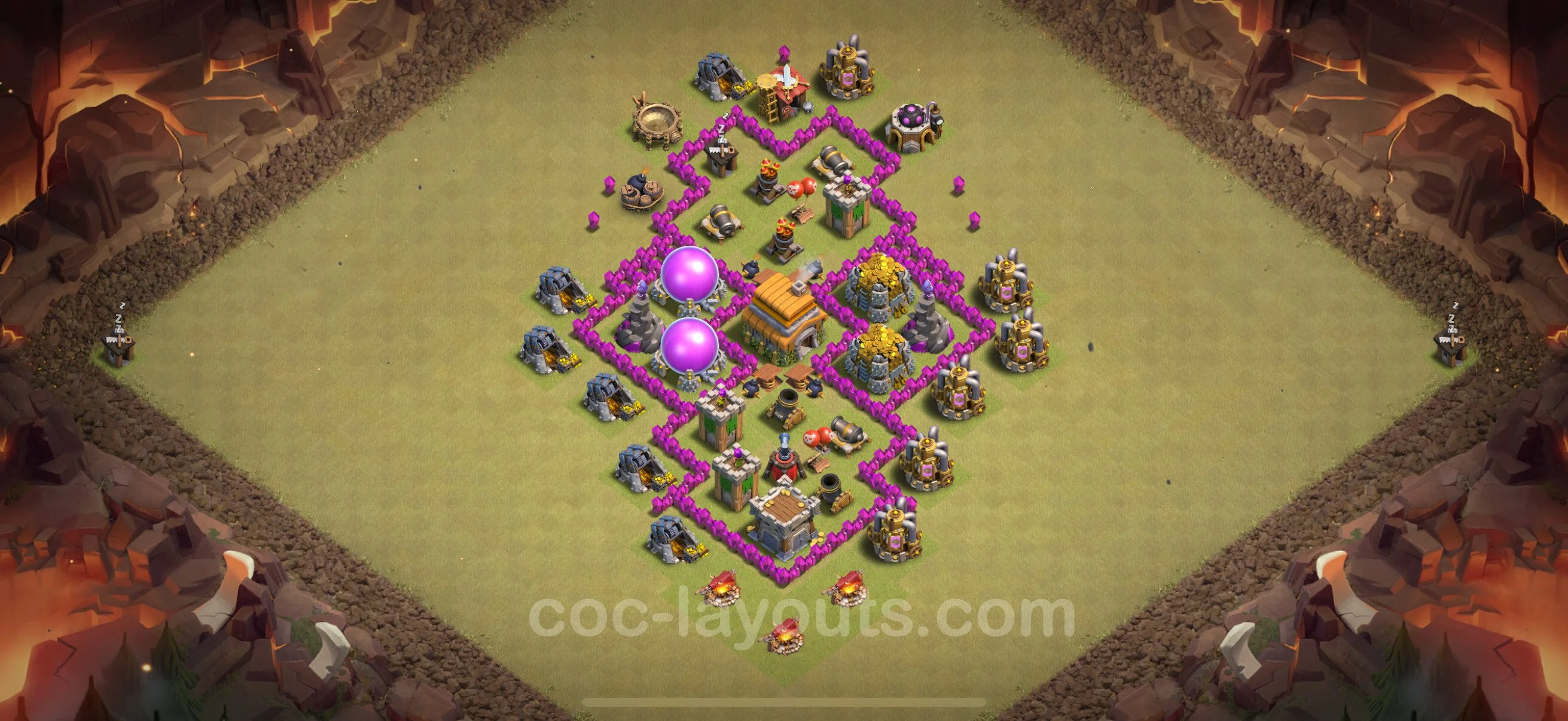 Top War Base TH6 with Link, Hybrid - CWL Defence Plan - Clash of Clans - (#43) — War BH6