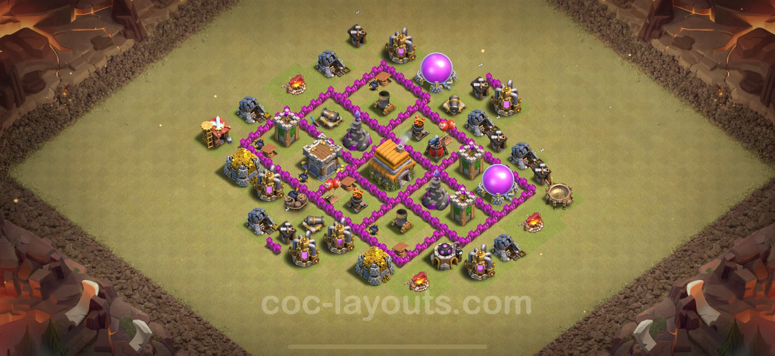 Top War Base TH6 with Link - Anti 3 Stars CWL Plan - Clash of Clans - (#45) — Война BH6