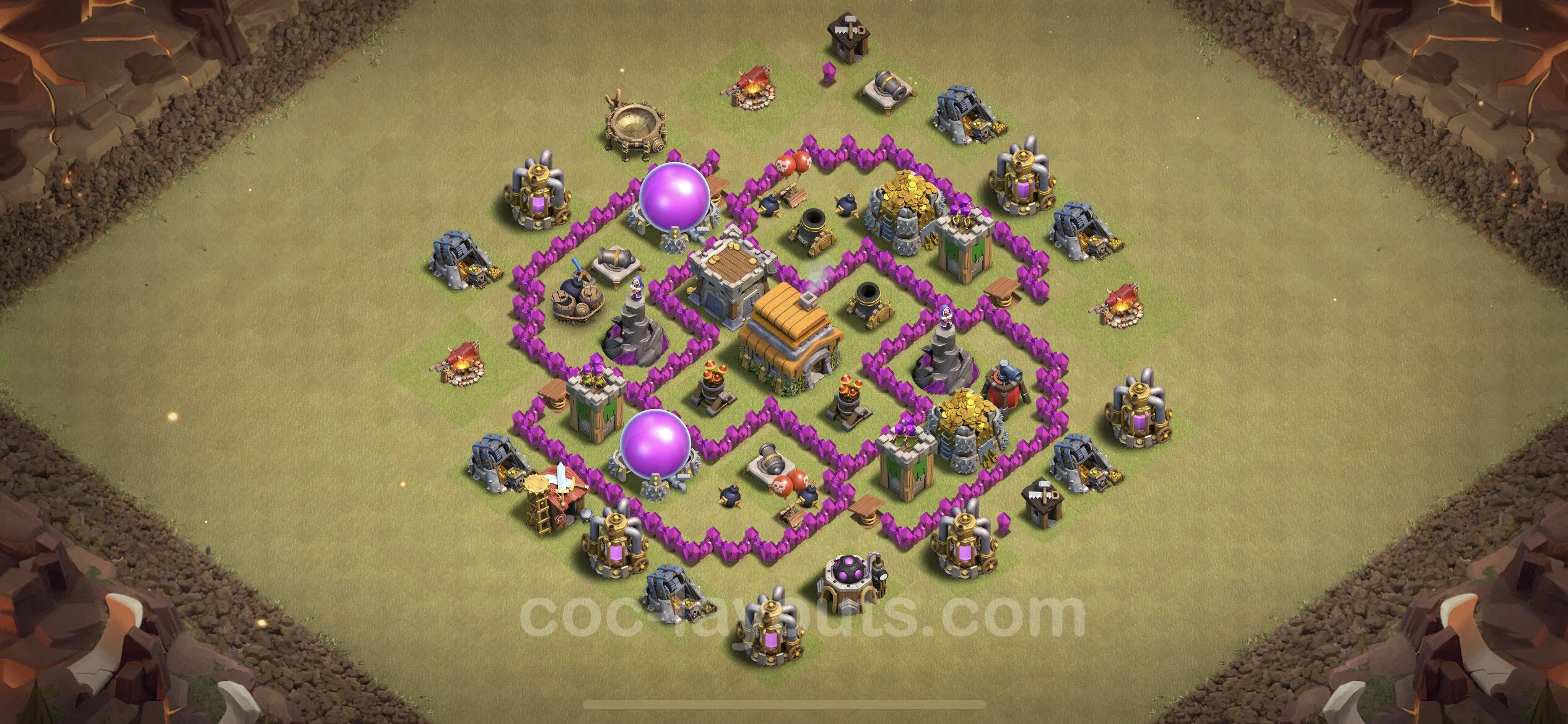Top War Base TH6 with Link, Anti 3 Stars - CWL Defence Plan - Clash of Clans - (#5)
