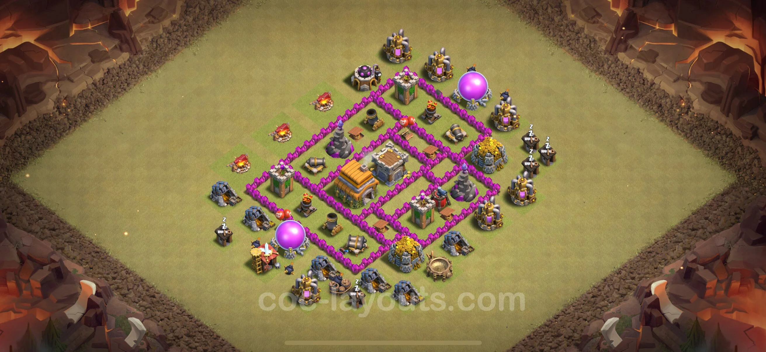 Top War Base TH6 with Link - Anti 3 Stars CWL Plan - Clash of Clans - (#51) — Guerre BH6