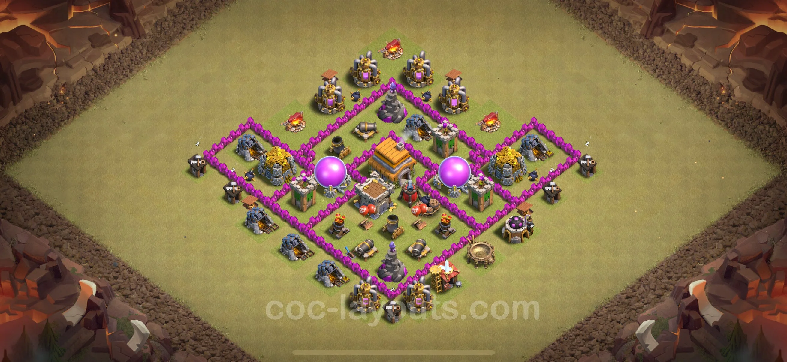 Top War Base TH6 with Link, Anti Air, Hybrid - CWL Defence Plan - Clash of Clans - (#54) — Wojna BH6