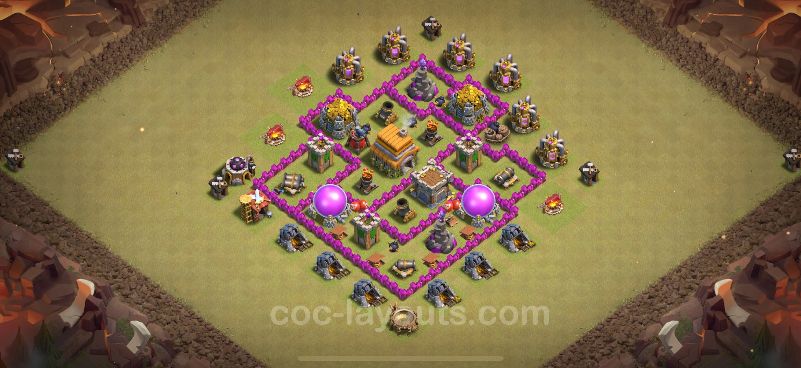 Top War Base TH6 with Link, Anti Everything, Hybrid - CWL Defence Plan - Clash of Clans - (#55) — Perang BH6