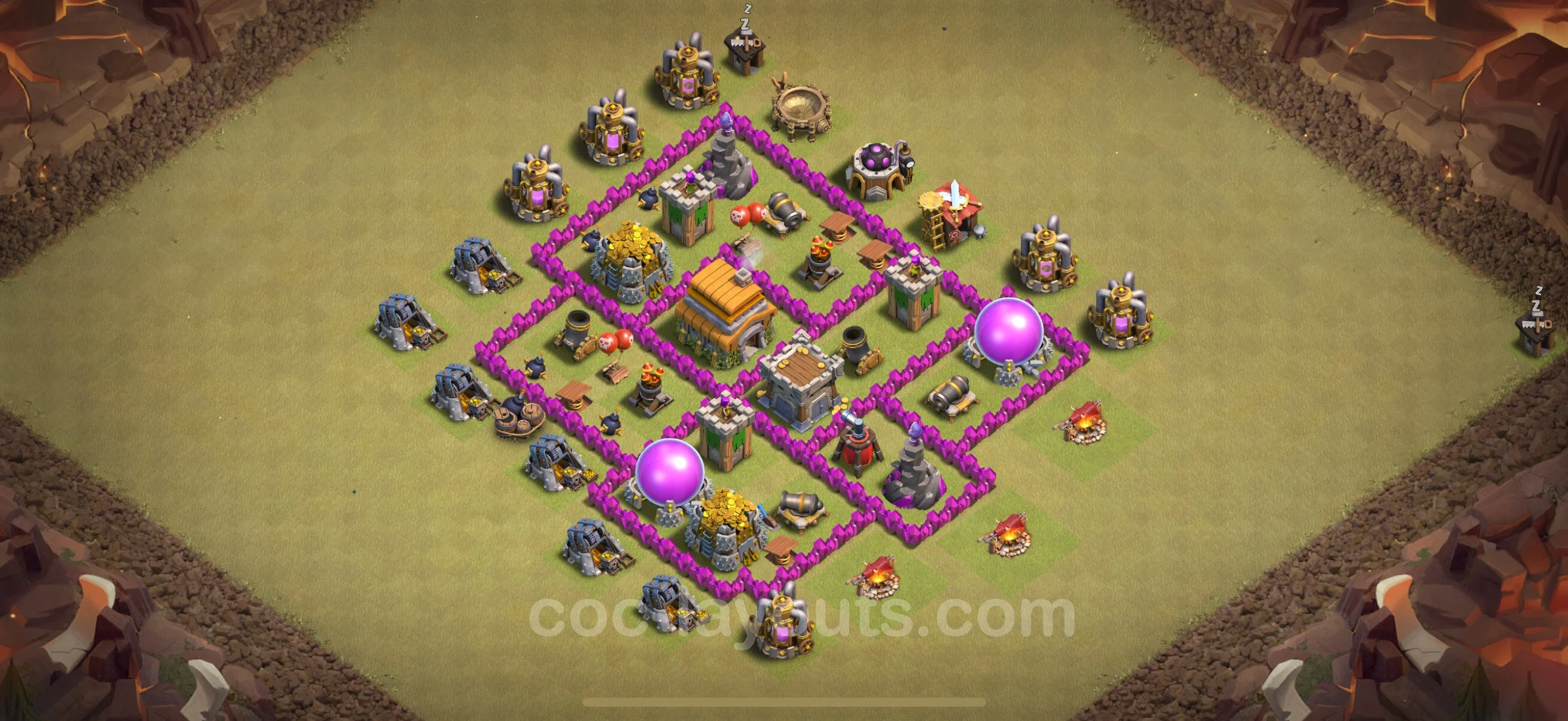 Top War Base TH6 with Link, Anti Everything - Max Levels CWL Plan - Clash of Clans - (#58) — Krieg BH6