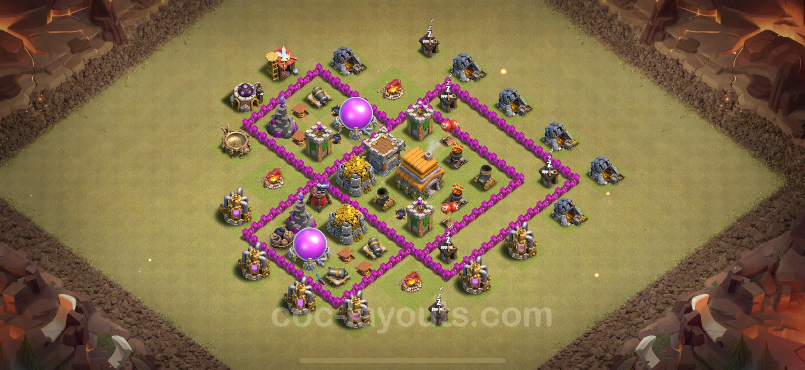 Top War Base TH6 with Link - CWL Defence Plan - Clash of Clans - (#59) — Guerra BH6
