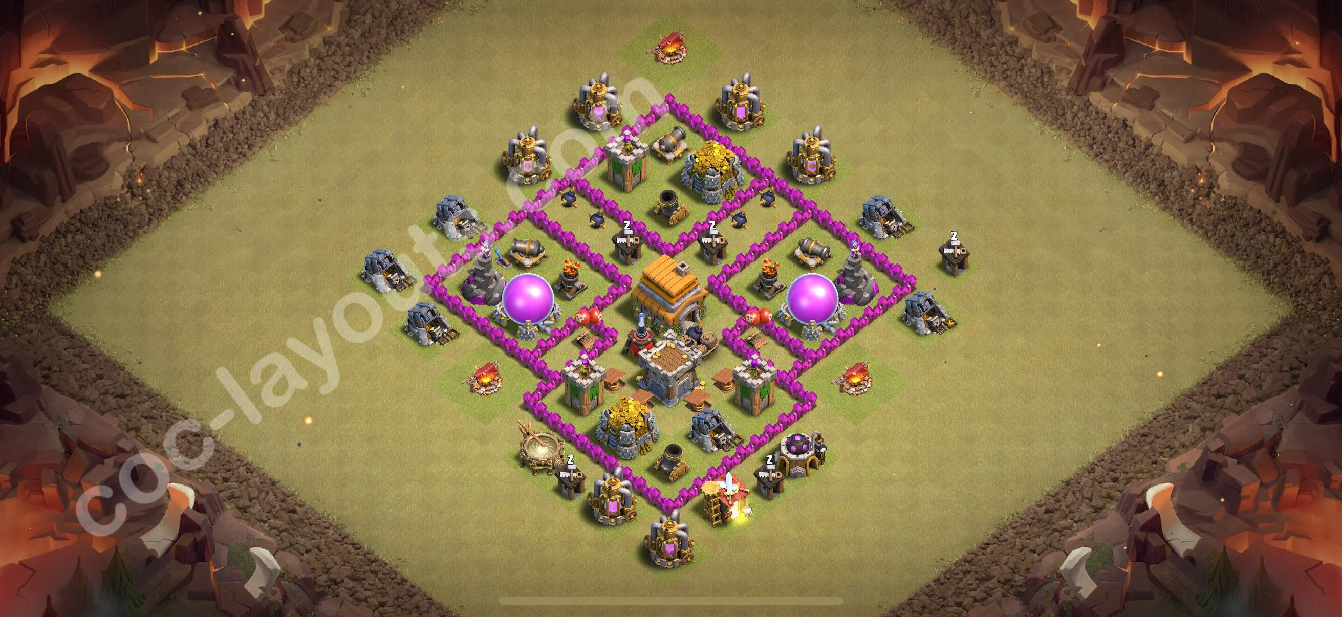 Top War Base TH6 with Link, Anti Everything - Anti 3 Stars CWL Plan 2026 - Clash of Clans - (#60) — War BH6