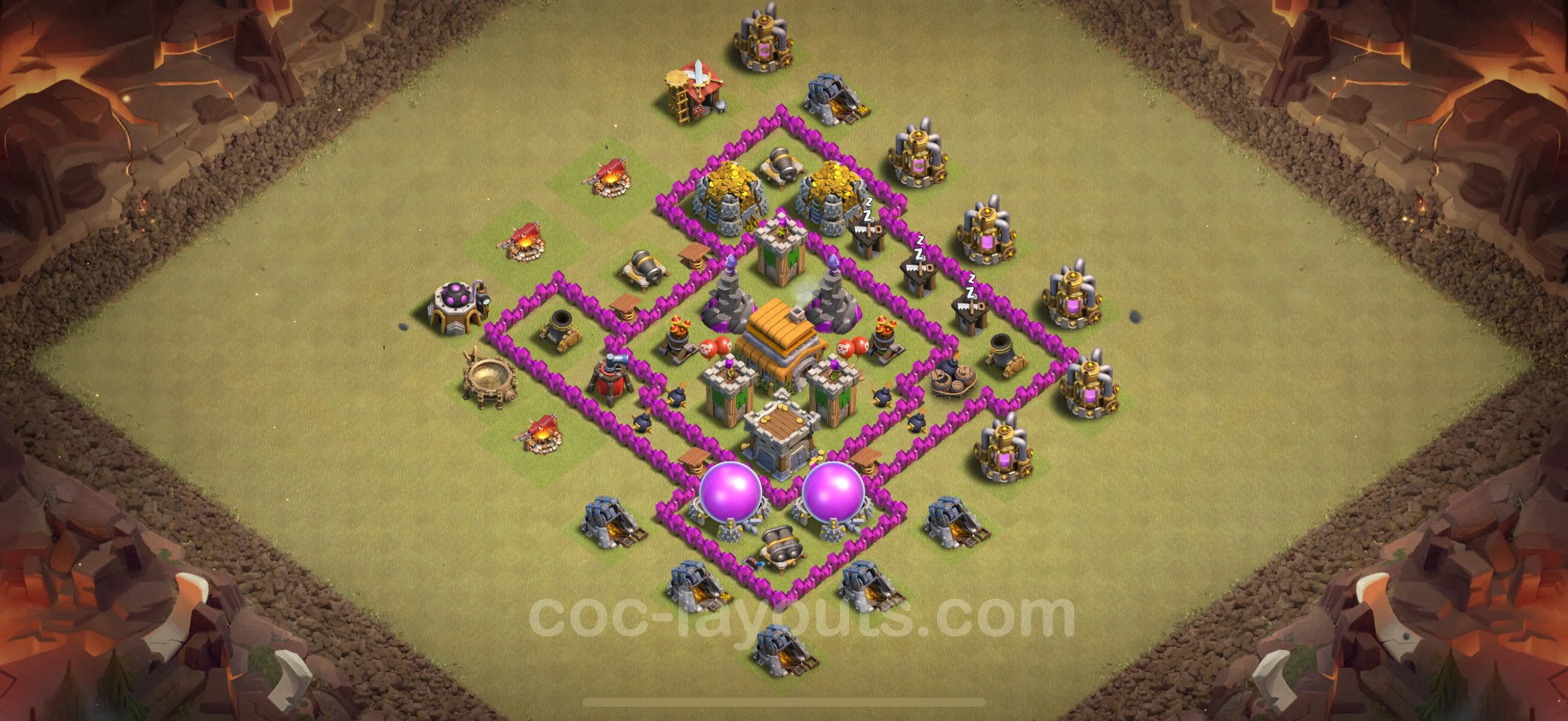 Top War Base TH6 with Link, Anti Everything - Anti 3 Stars CWL Plan - Clash of Clans - (#62) — Guerra BH6