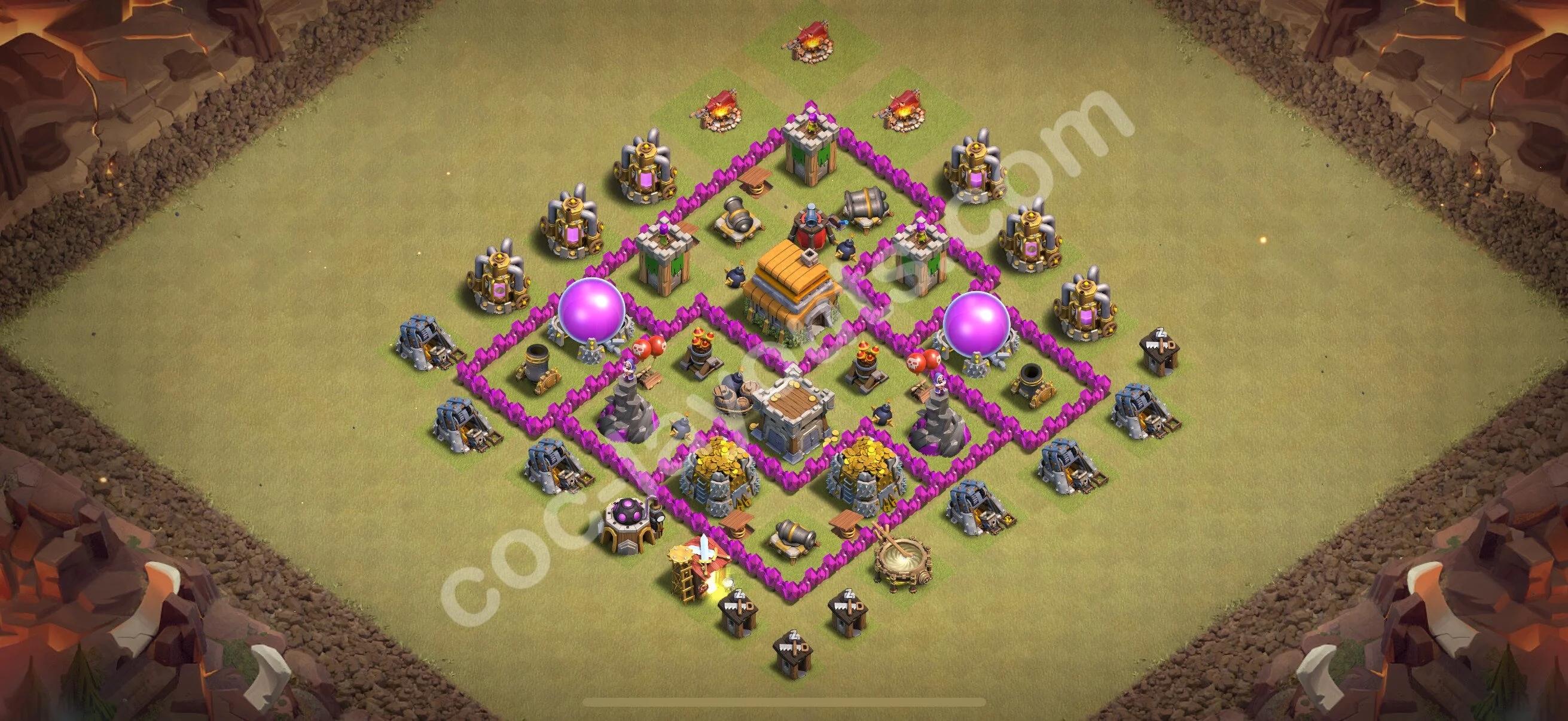 Top War Base TH6 with Link, Hybrid - Max Levels CWL Plan 2026 - Clash of Clans - (#66) — Война BH6