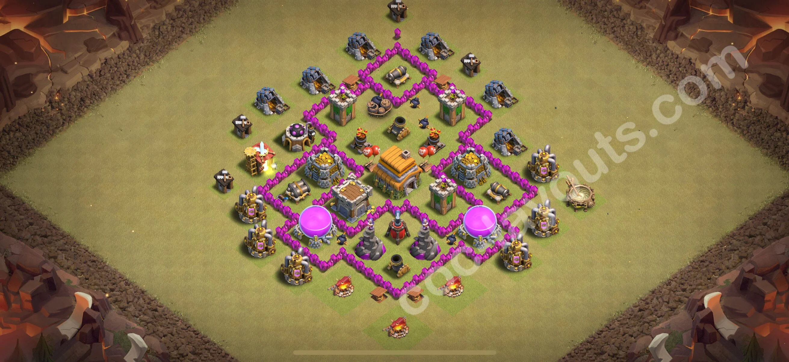 Top War Base TH6 with Link, Hybrid - Anti 2 Stars CWL Plan 2026 - Clash of Clans - (#67) — Война BH6