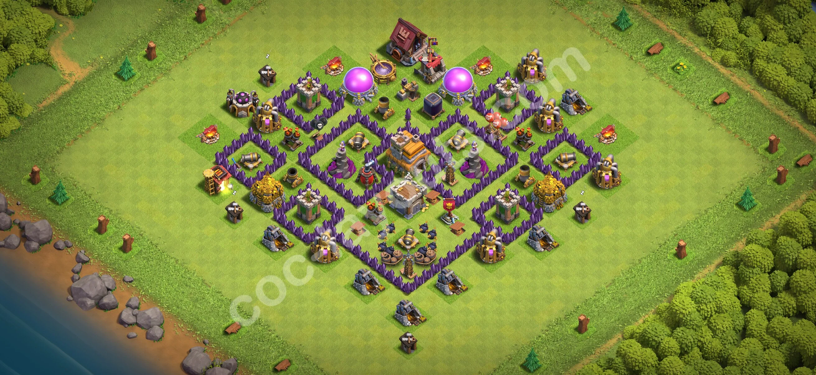 Anti 3 Stars Base TH7 with Link, Anti Everything - best plan / layout / design - Clash of Clans 2026 - (#184) — Difesa TH7
