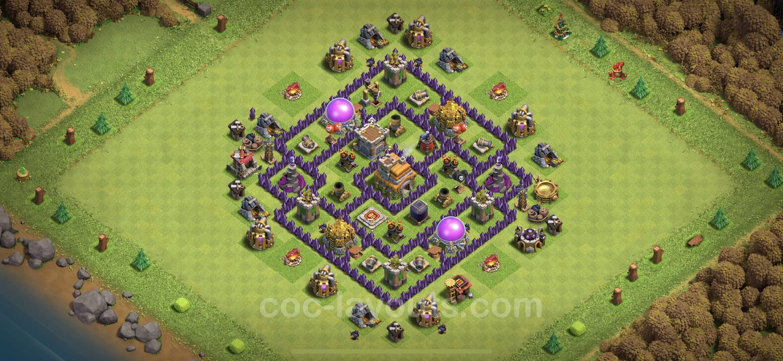 Top Base TH7 with Link, Anti 3 Stars - Anti Everything Defence Plan - Clash of Clans - (#186) — Захист TH7