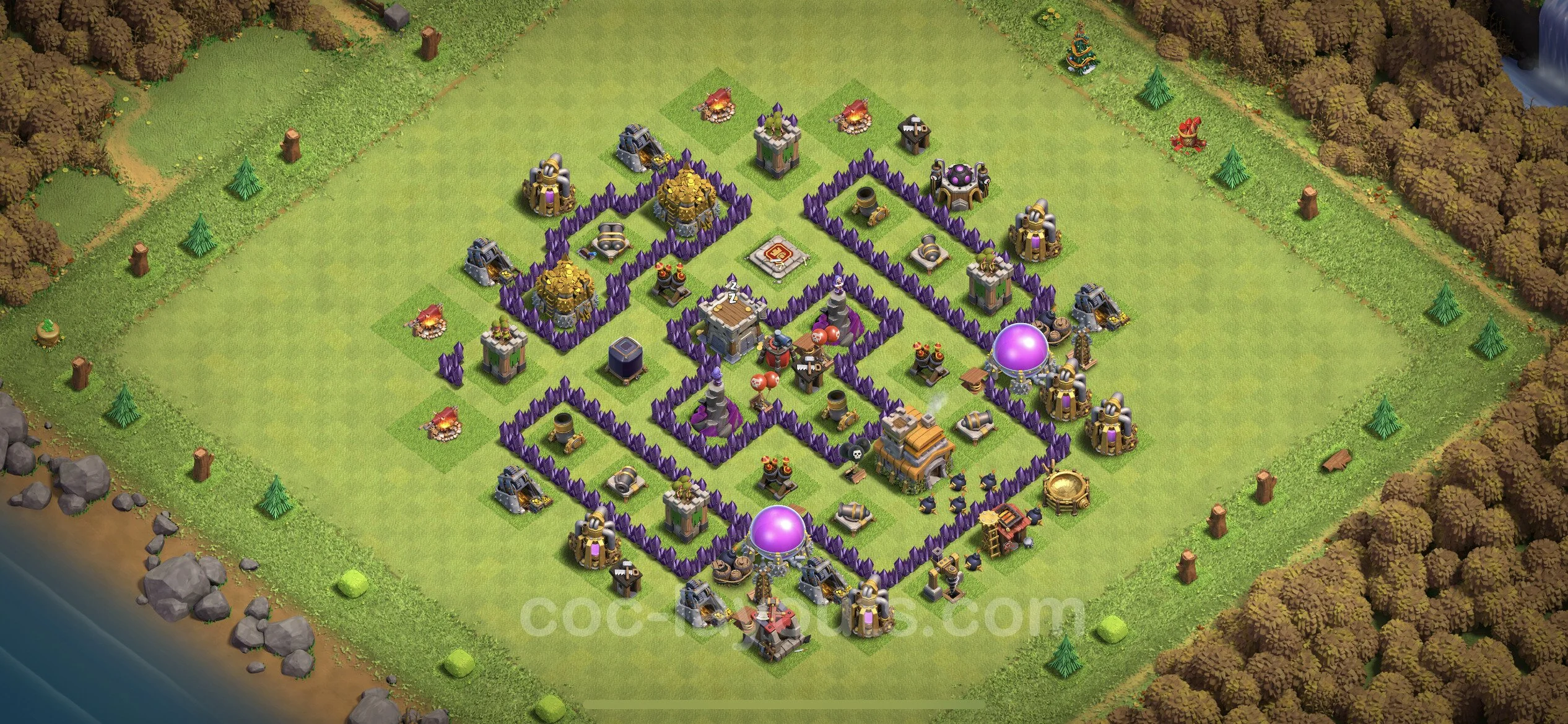 Base TH7 with Link, Anti 3 Stars - Anti Dragon Defence Plan / Anti Air - Clash of Clans - (#209) — Verdediging TH7