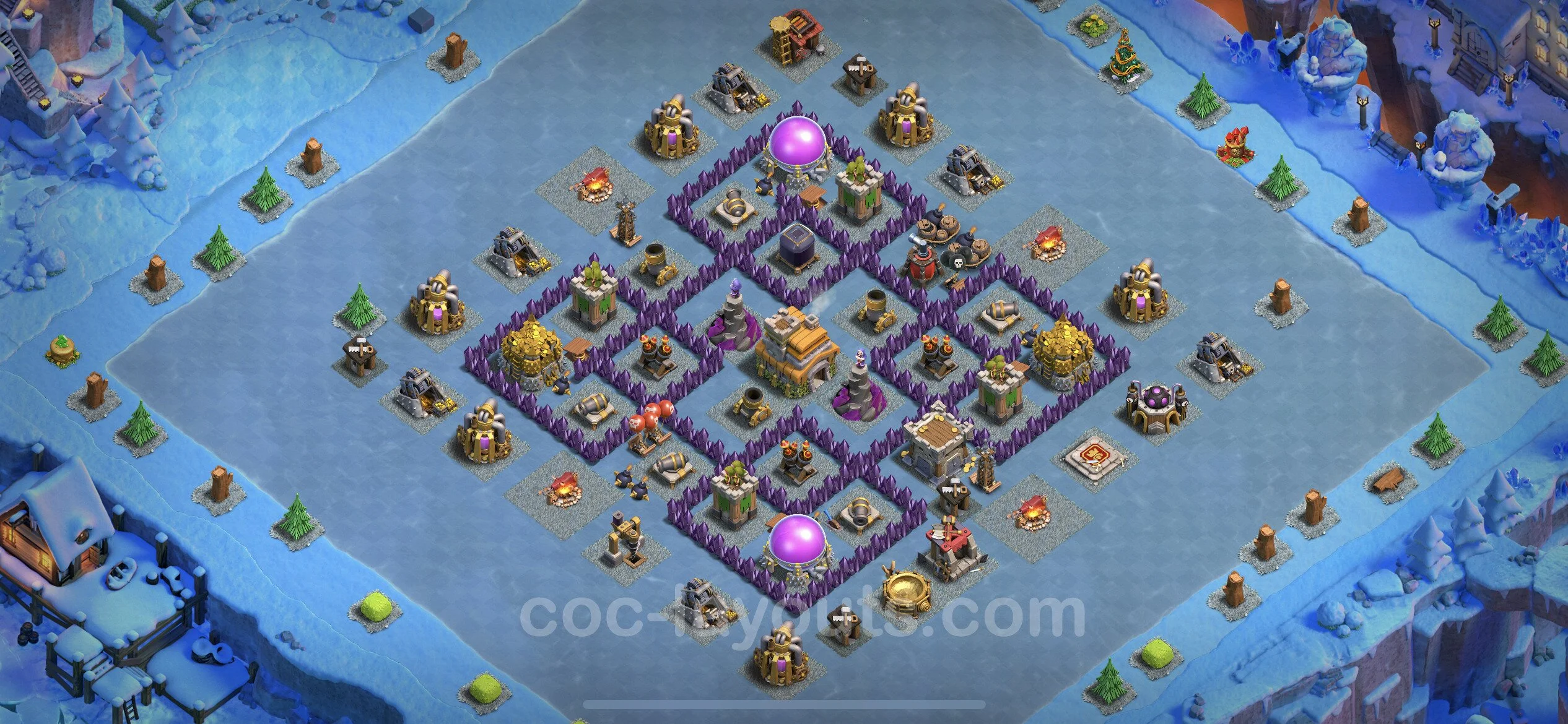 Base TH7 with Link, Anti Everything Max Levels - defence plan / layout / design - Clash of Clans - (#215) — Verteidigung TH7