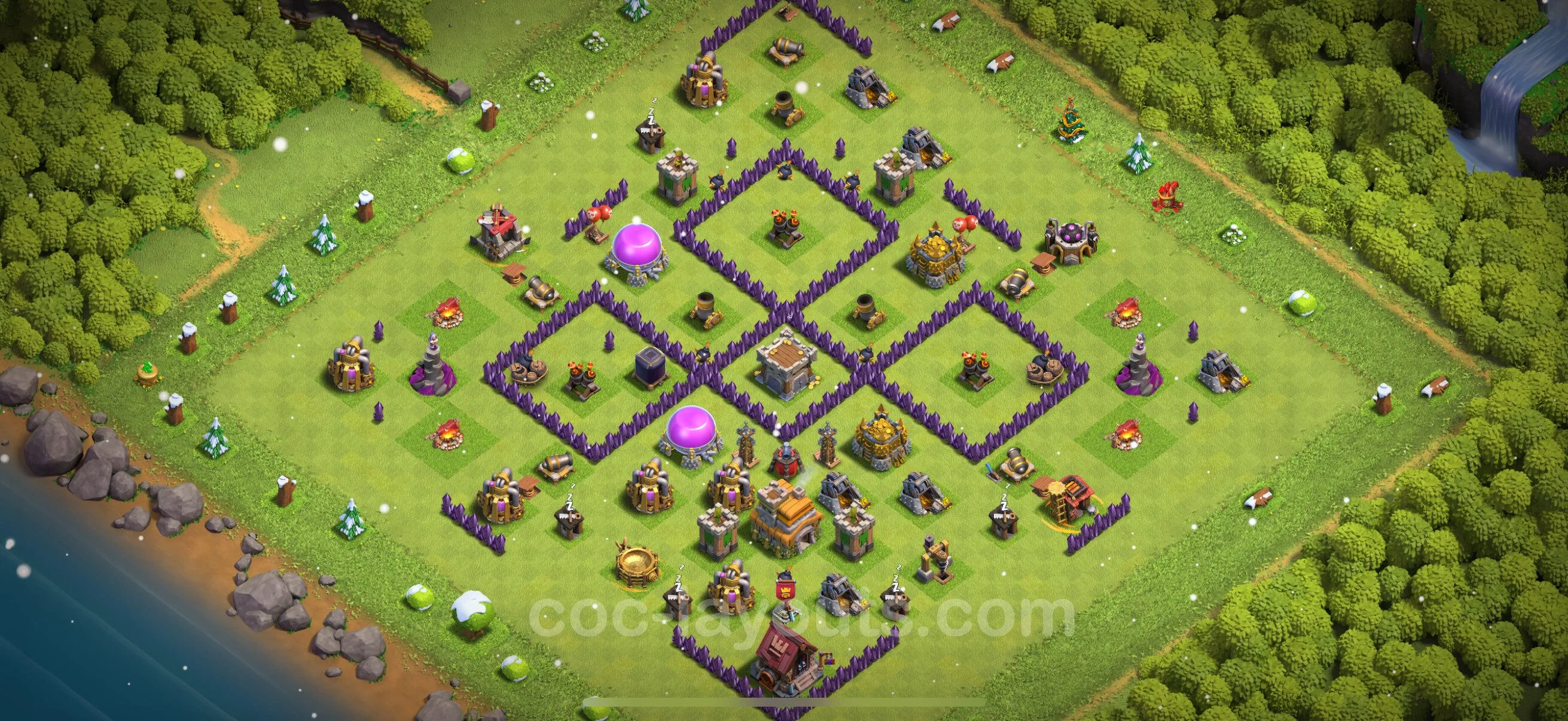 Anti 3 Stars Base TH7 with Link, Anti Air / Dragon - best plan / layout / design - Clash of Clans - (#233) — Savunma TH7