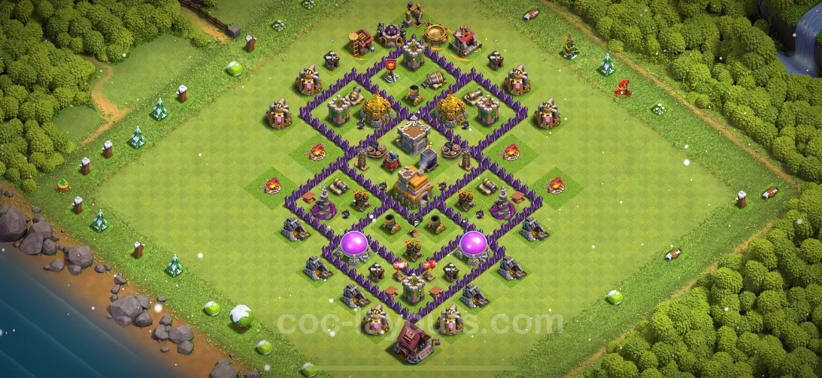 Base TH7 with Link Max Levels - defence plan / layout / design - Clash of Clans - (#239) — Defense TH7
