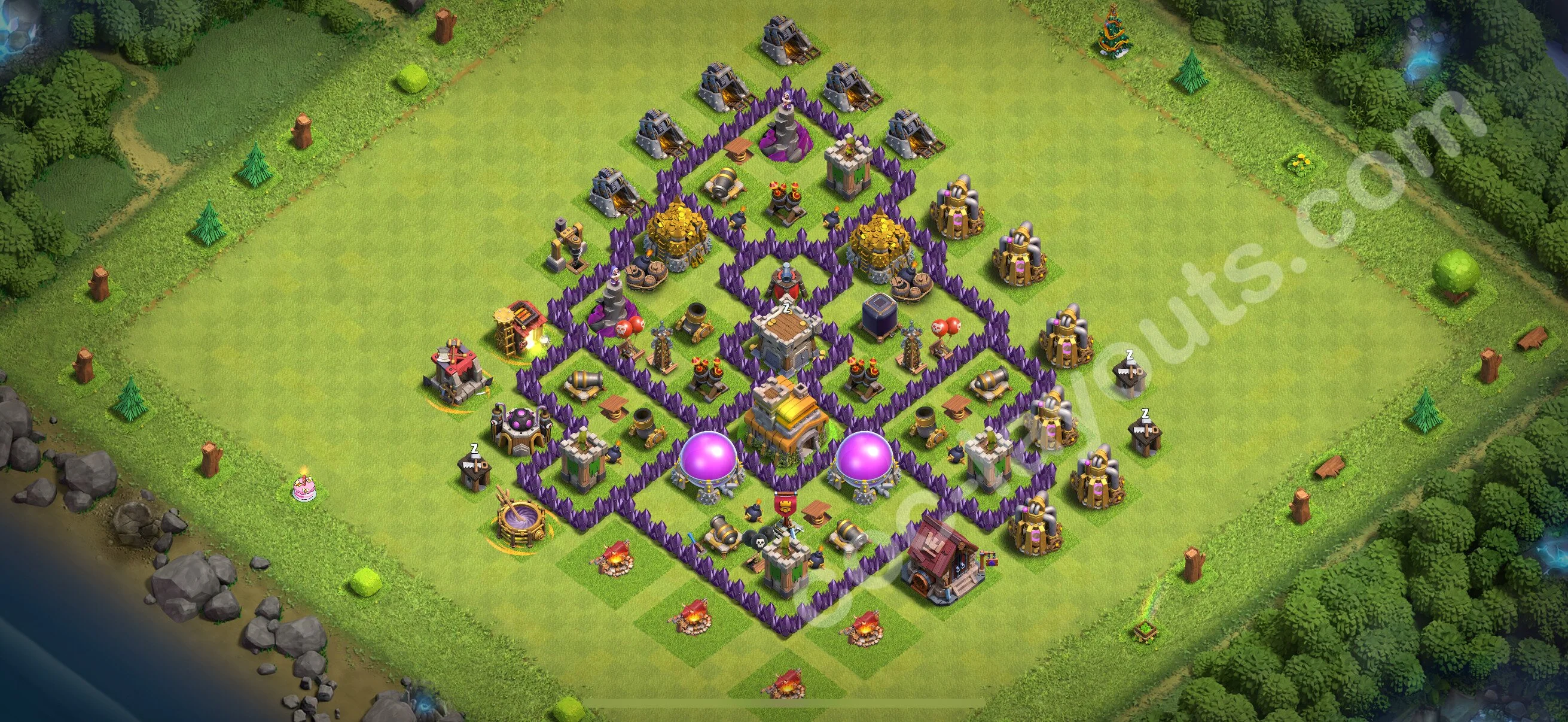 Anti 3 Stars Base TH7 with Link, Anti Air / Dragon - best plan / layout / design - Clash of Clans 2026 - (#245) — Difesa TH7