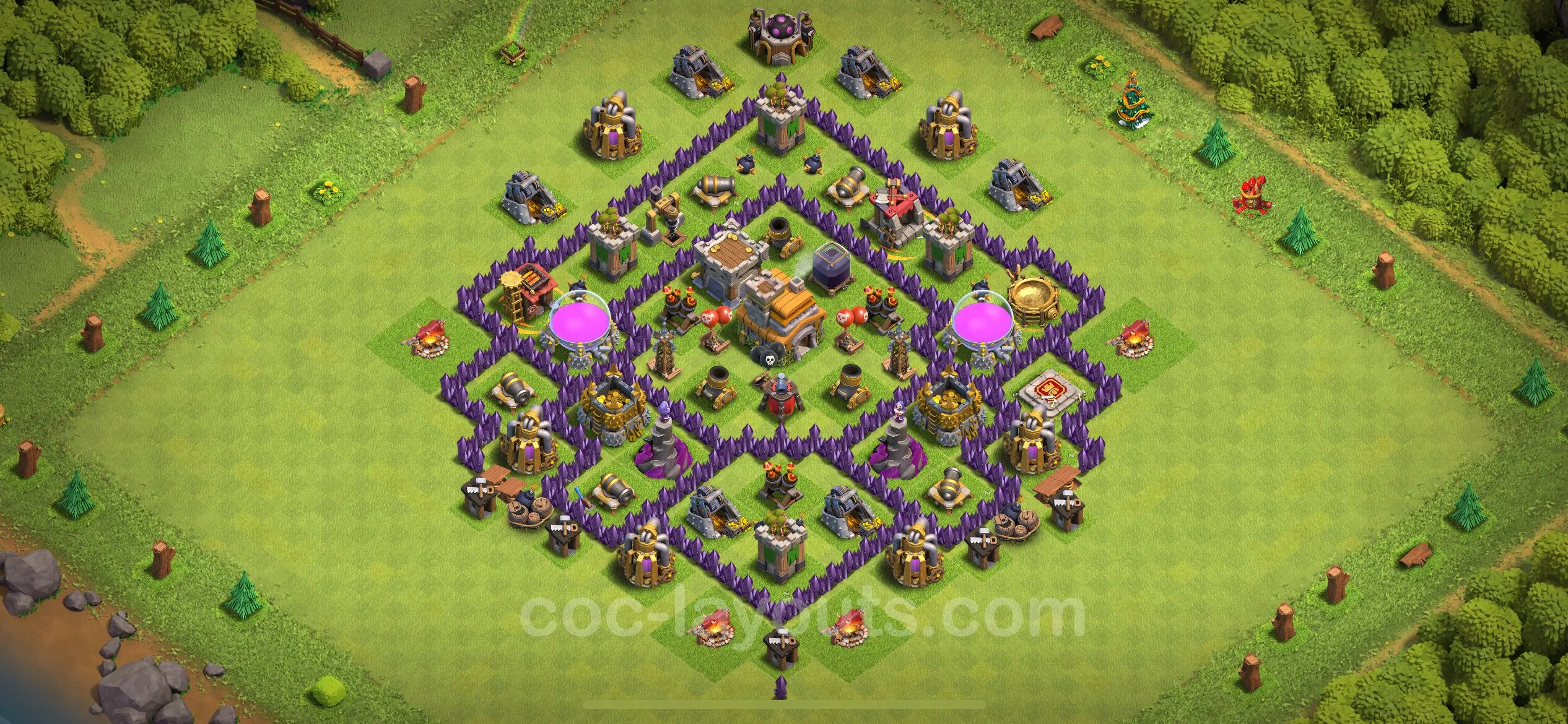 Defense (Trophy) Base TH7 with Link - plan / layout / design - Clash of Clans - (#87)