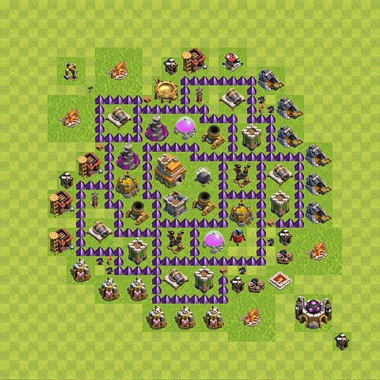 Defense (Trophy) Base TH7 - plan / layout / design - Clash of Clans - (#82)