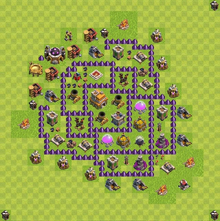 Defense (Trophy) Base TH7 - plan / layout / design - Clash of Clans - (#88)