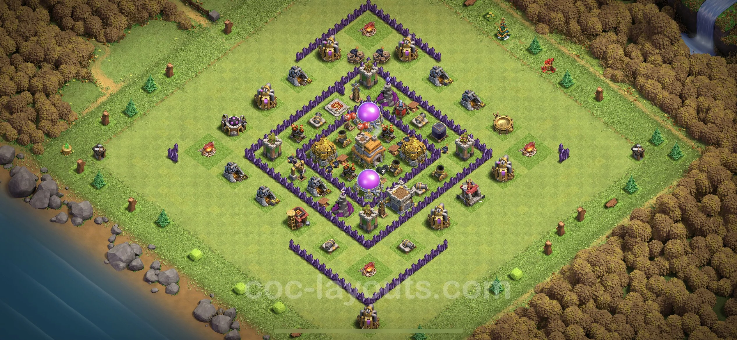 Farming Base TH7 with Link, Anti Everything - plan / layout / design - Clash of Clans - (#111)