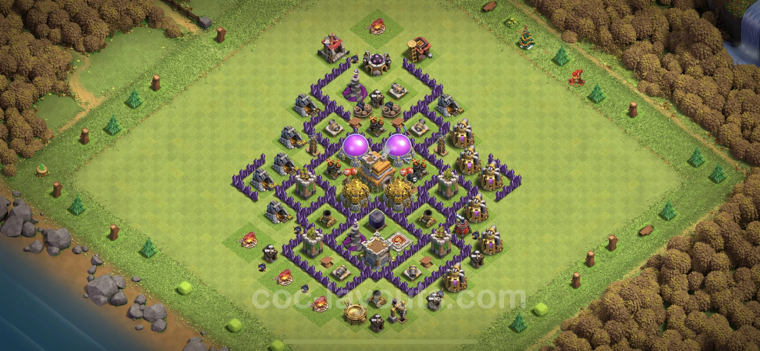 Farming Base TH7 Max Levels with Link, Anti Everything, Hybrid - plan / layout / design - Clash of Clans - (#113)