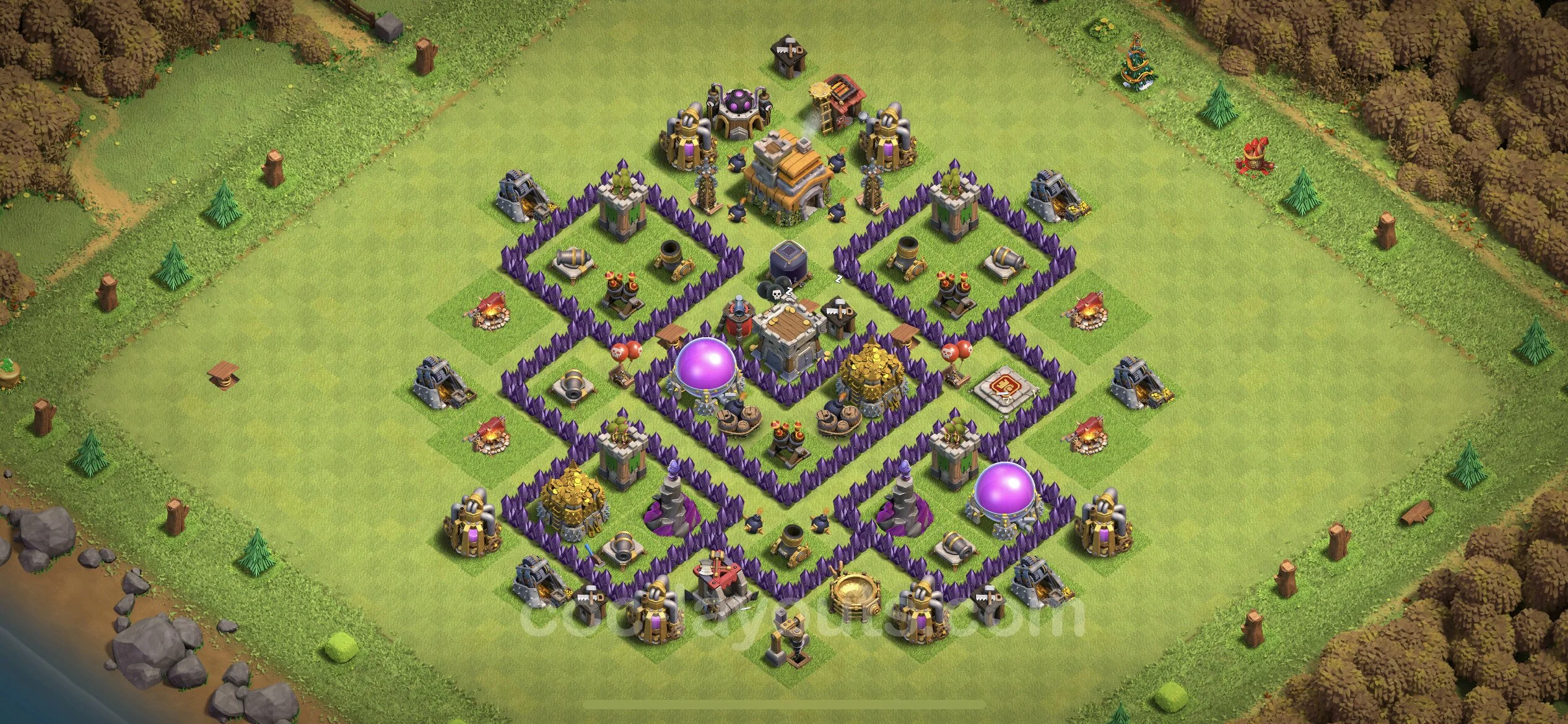 Farming Base TH7 with Link - plan / layout / design - Clash of Clans - (#115)