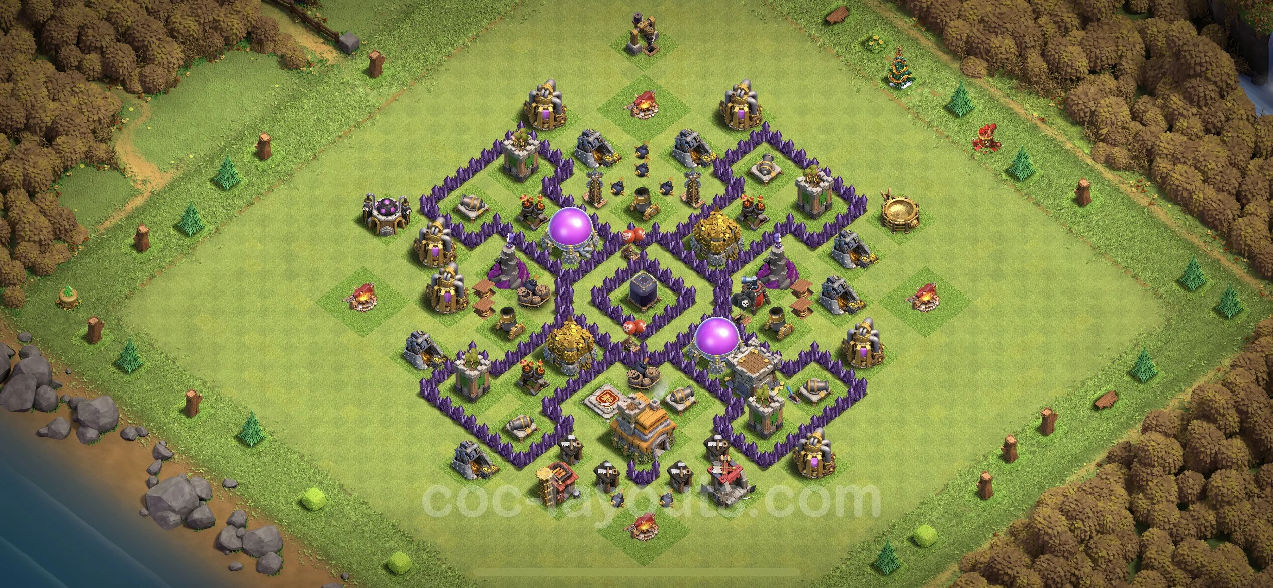 Farming Base TH7 Max Levels with Link - plan / layout / design - Clash of Clans - (#116)