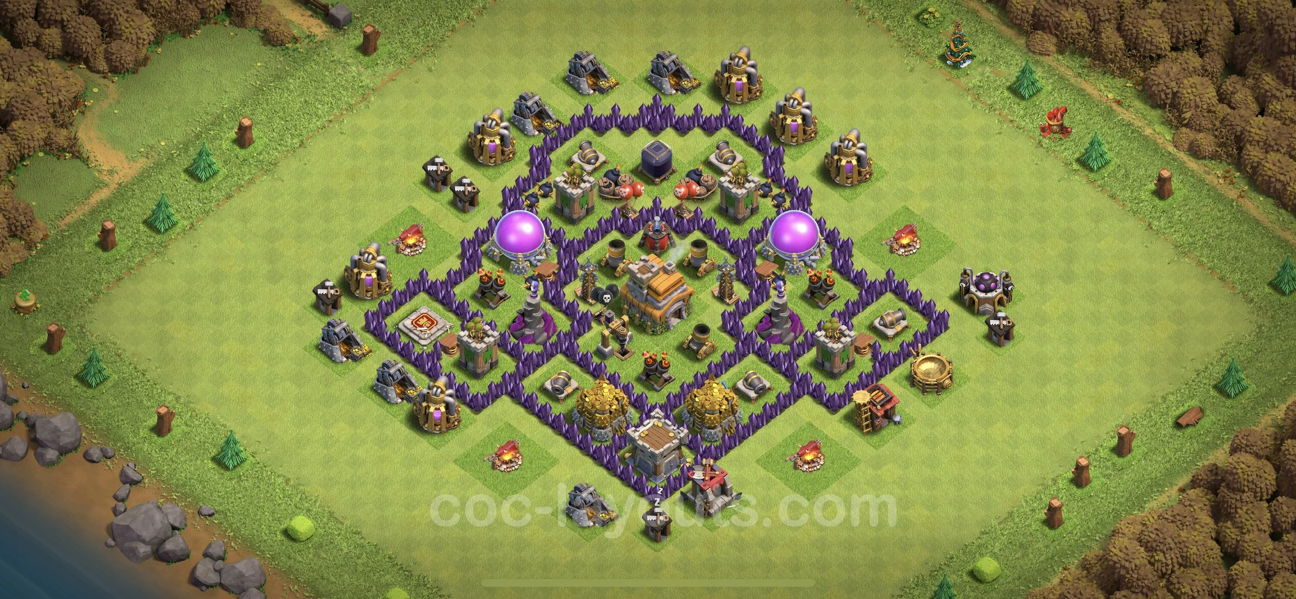 Farming Base TH7 with Link, Hybrid - plan / layout / design - Clash of Clans - (#119) — Farm TH7
