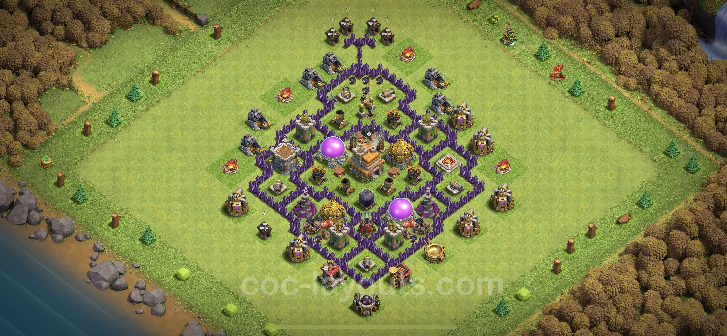 Farming Base TH7 with Link, Anti Everything, Hybrid - plan / layout / design - Clash of Clans - (#230) — Farm TH7