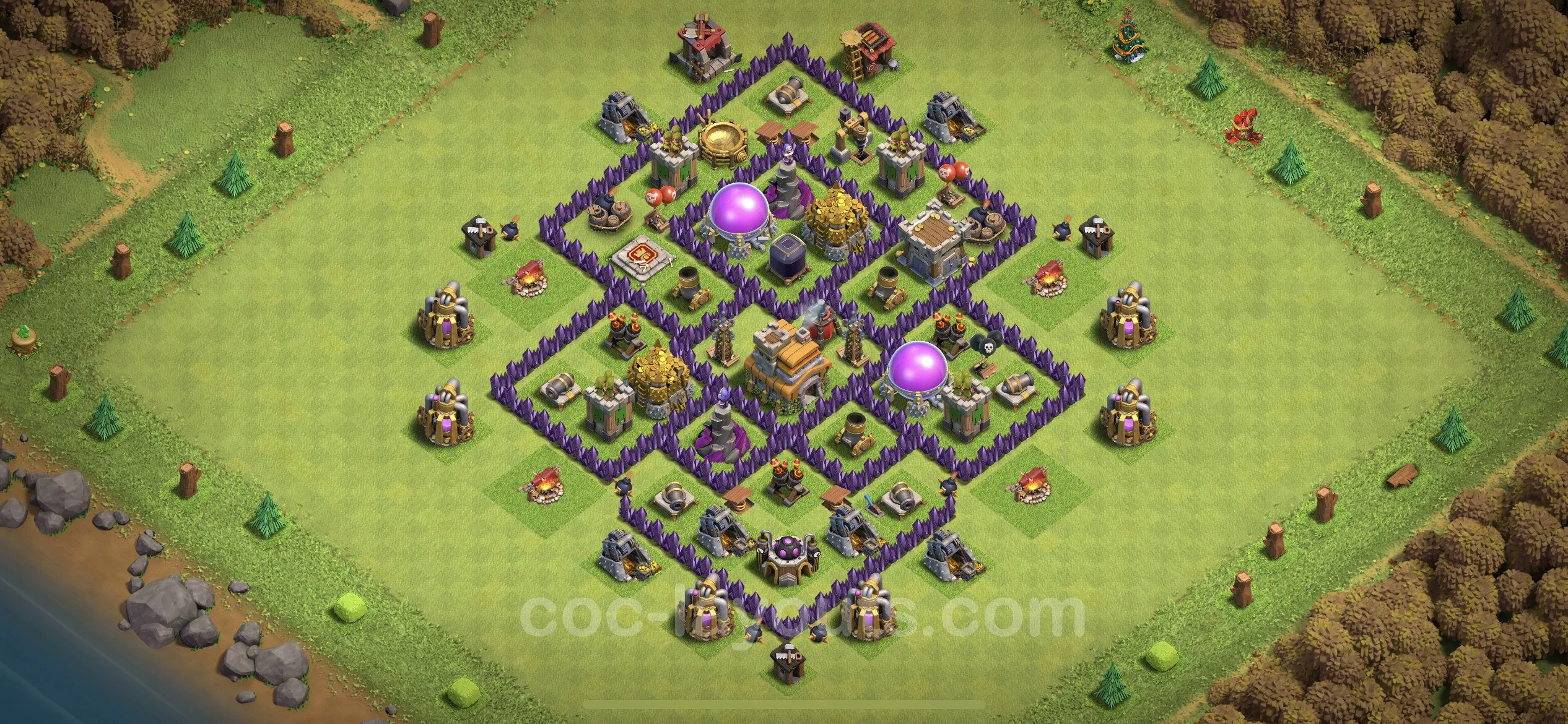 Farming Base TH7 Max Levels with Link, Anti Everything, Hybrid - plan / layout / design - Clash of Clans - (#232) — Farm TH7