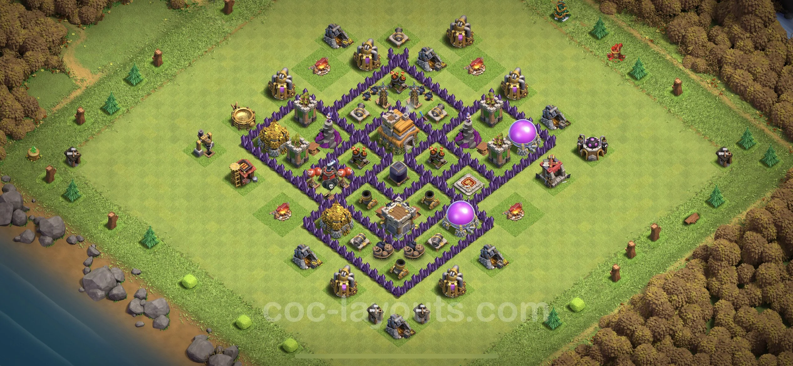 Farming Base TH7 with Link, Anti Everything - plan / layout / design - Clash of Clans - (#234) — Фарм TH7