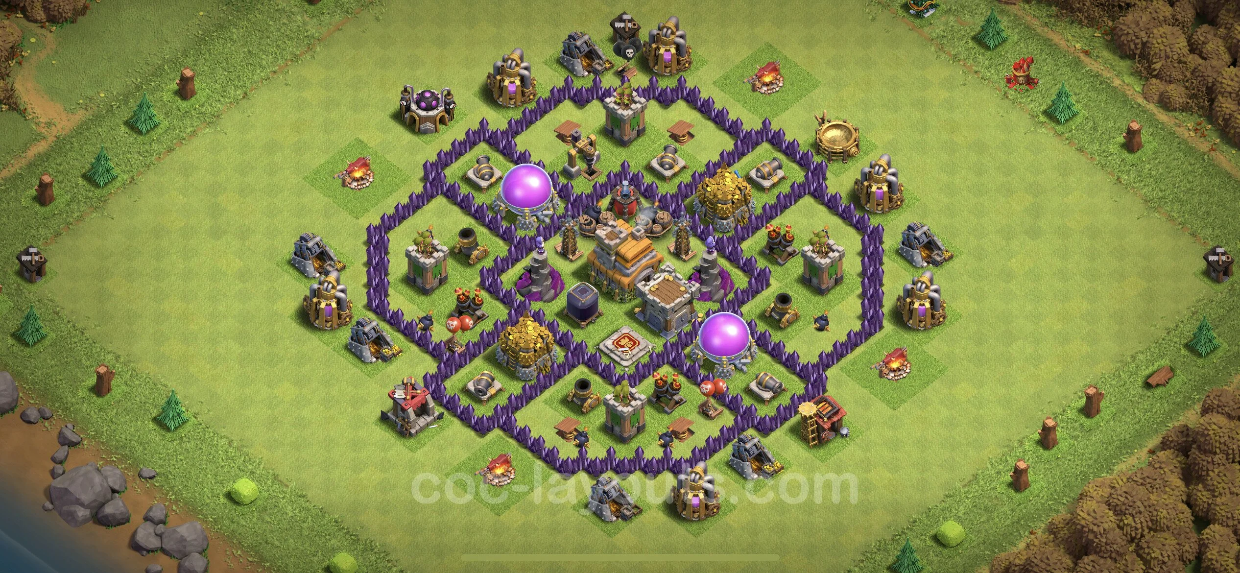 Farming Base TH7 Max Levels with Link, Anti Air / Dragon, Hybrid - plan / layout / design - Clash of Clans - (#235) — Фарм TH7