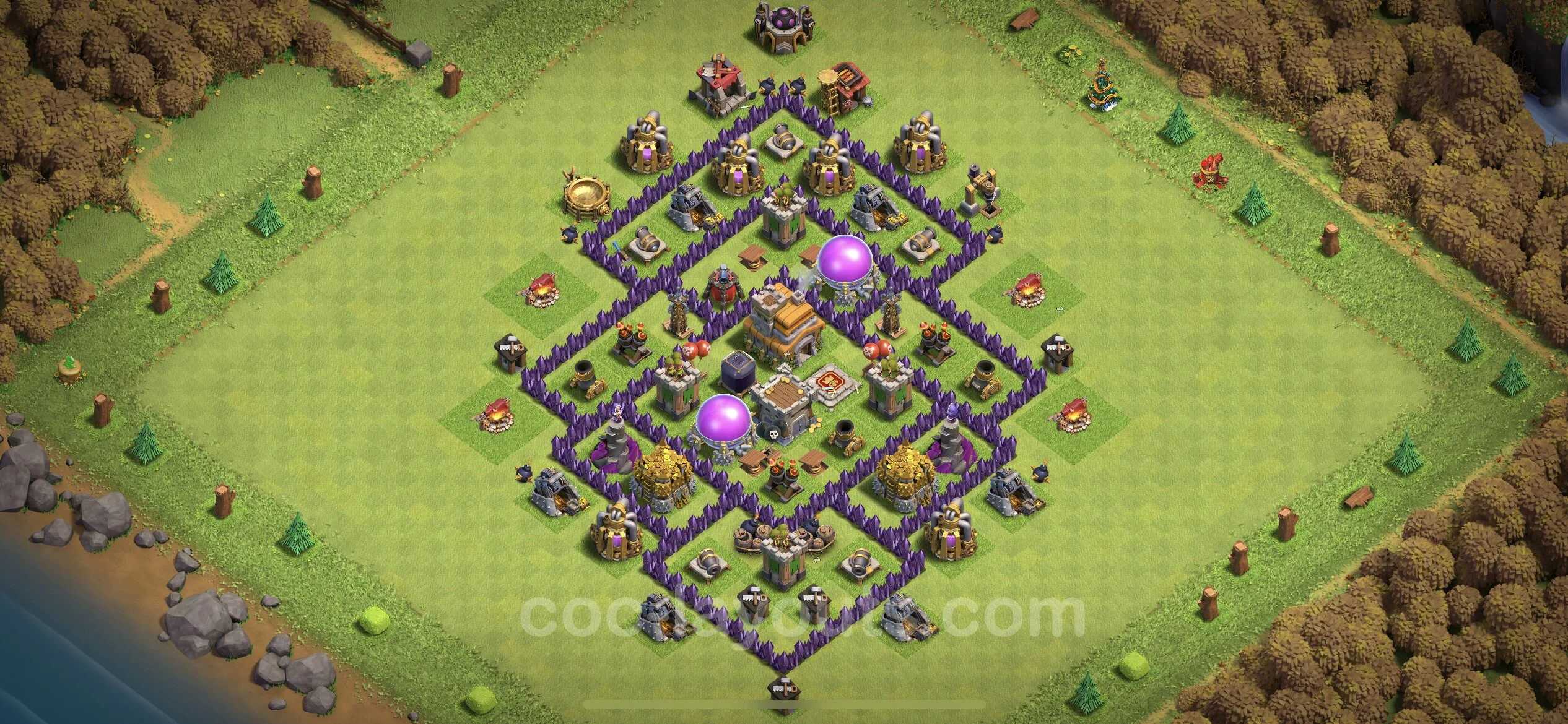 Farming Base TH7 Max Levels with Link, Anti 3 Stars, Anti Everything - plan / layout / design - Clash of Clans - (#236) — Farm TH7
